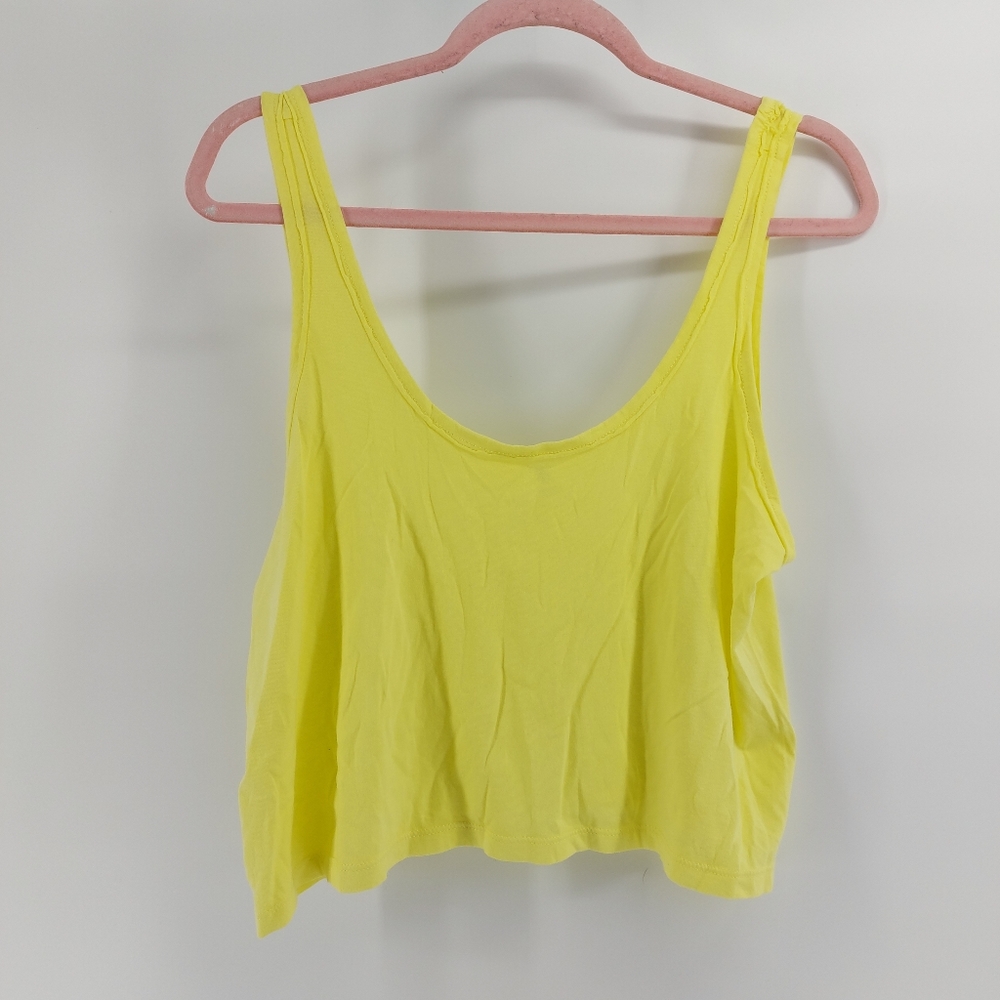 bp neon yellow cropped tank top